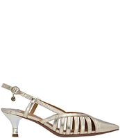 J. Renee Lorel Metallic Leather Slingback Pumps