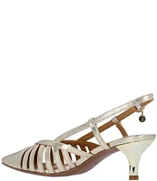 J. Renee Lorel Metallic Leather Slingback Pumps