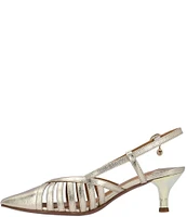 J. Renee Lorel Metallic Leather Slingback Pumps