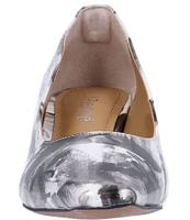 J. Renee Lysandra Marble Print Patent Kitten Heel Pumps