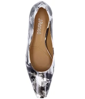 J. Renee Lysandra Marble Print Patent Kitten Heel Pumps