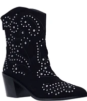 J. Renee Maddi Suede Studded Western Inspired Booties