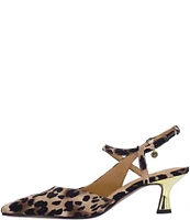 J. Renee Maretta Leopard Print Kitten Heel Sling Pumps