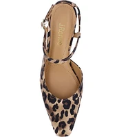 J. Renee Maretta Leopard Print Kitten Heel Sling Pumps