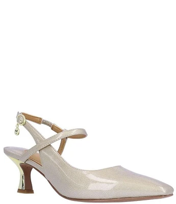 J. Renee Maretta Patent Sling Pumps