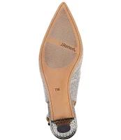 J. Renee Mayetta Glitter Embossed Heel Slingback Pumps