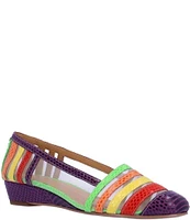 J. Renee Melodee Snake Embossed Patent Mesh Pumps