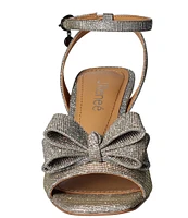 J. Renee Nishia Glitter Fabric Bow Ankle Strap Dress Sandals