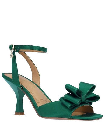 J. Renee Nishia Satin Bow Ankle Strap Dress Sandals