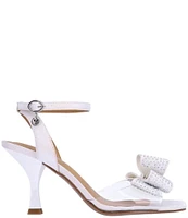 J. Renee Nishia Vinyl Rhinestone Bow Ankle Strap Dress Sandals