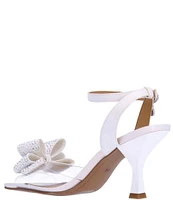 J. Renee Nishia Vinyl Rhinestone Bow Ankle Strap Dress Sandals