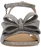 J. Renee Novela Glitter Fabric Bow Dress Sandals