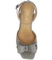 J. Renee Novela Glitter Fabric Bow Dress Sandals