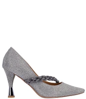 J. Renee Nyomee Glitter Fabric Embellished Braid Dress Pumps