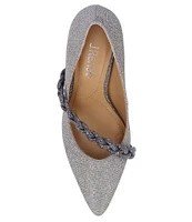 J. Renee Nyomee Glitter Fabric Embellished Braid Dress Pumps