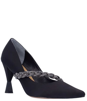 J. Renee Nyomee Satin Embellished Braid Dress Pumps