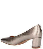 J. Renee Olivienne Metallic Lizard Print Embossed Patent Pumps