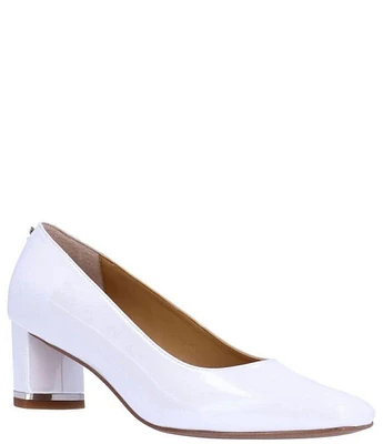 J. Renee Olivienne Patent Block Heel Pumps