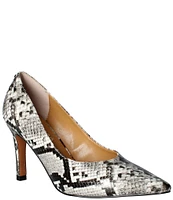 J. Renee Phoebie Snake Embossed Pointed Toe Pumps