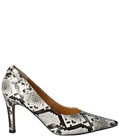 J. Renee Phoebie Snake Embossed Pointed Toe Pumps