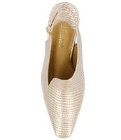 J. Renee Prissy Lizard Embossed Patent Slingback Shooties