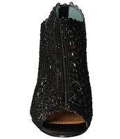 J. Renee Radita Satin Rhinestone Peep Toe Shooties