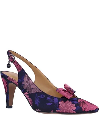 J. Renee Rayne Jacquard Floral Slingback Pumps