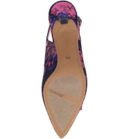 J. Renee Rayne Jacquard Floral Slingback Pumps