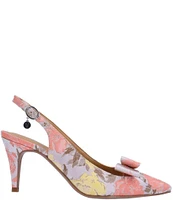 J. Renee Rayne Jacquard Floral Slingback Pumps