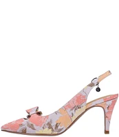 J. Renee Rayne Jacquard Floral Slingback Pumps