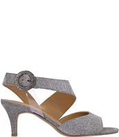 J. Renee Safira Glitter Fabric Asymmetrical Dress Sandals