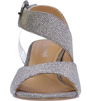 J. Renee Safira Glitter Fabric Asymmetrical Dress Sandals