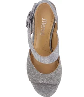 J. Renee Safira Glitter Fabric Asymmetrical Dress Sandals