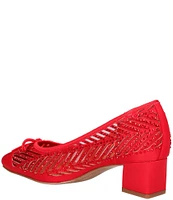 J. Renee Saila Satin Rhinestone Mesh Bow Detail Pumps