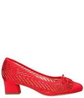 J. Renee Saila Satin Rhinestone Mesh Bow Detail Pumps