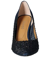 J. Renee Sesily Satin Rhinestone Embellished Pointed Toe Pumps