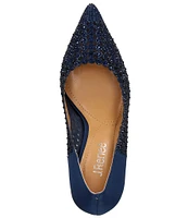 J. Renee Sesily Satin Rhinestone Embellished Pointed Toe Pumps