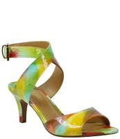 J. Renee Soncino Bright Multi Print Patent Leather Dress Sandals