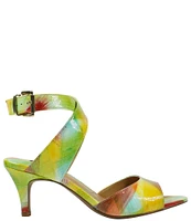 J. Renee Soncino Bright Multi Print Patent Leather Dress Sandals