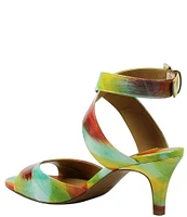 J. Renee Soncino Bright Multi Print Patent Leather Dress Sandals