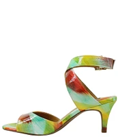 J. Renee Soncino Bright Multi Print Patent Leather Dress Sandals