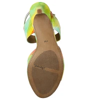 J. Renee Soncino Bright Multi Print Patent Leather Dress Sandals