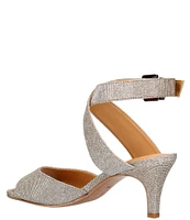 J. Renee Soncino Glitter Fabric Ankle Strap Dress Sandals