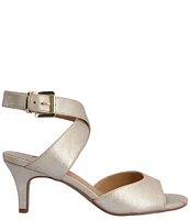 J. Renee Soncino Iridescent Leather Ankle Strap Dress Sandals