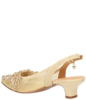 J. Renee Strovanni Glitter Mesh Jewel Ornament Slingback Pumps