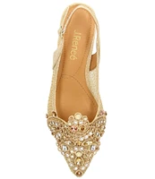 J. Renee Strovanni Glitter Mesh Jewel Ornament Slingback Pumps