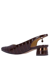 J. Renee Taveta Croco Embossed Slingback Pumps