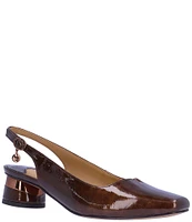 J. Renee Taveta Patent Slingback Pumps