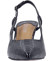 J. Renee Tindra Snake Embossed Slingback Pumps