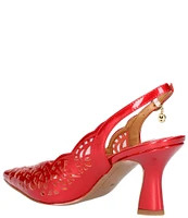 J. Renee Valerian Patent Cut Out Slingback Pumps